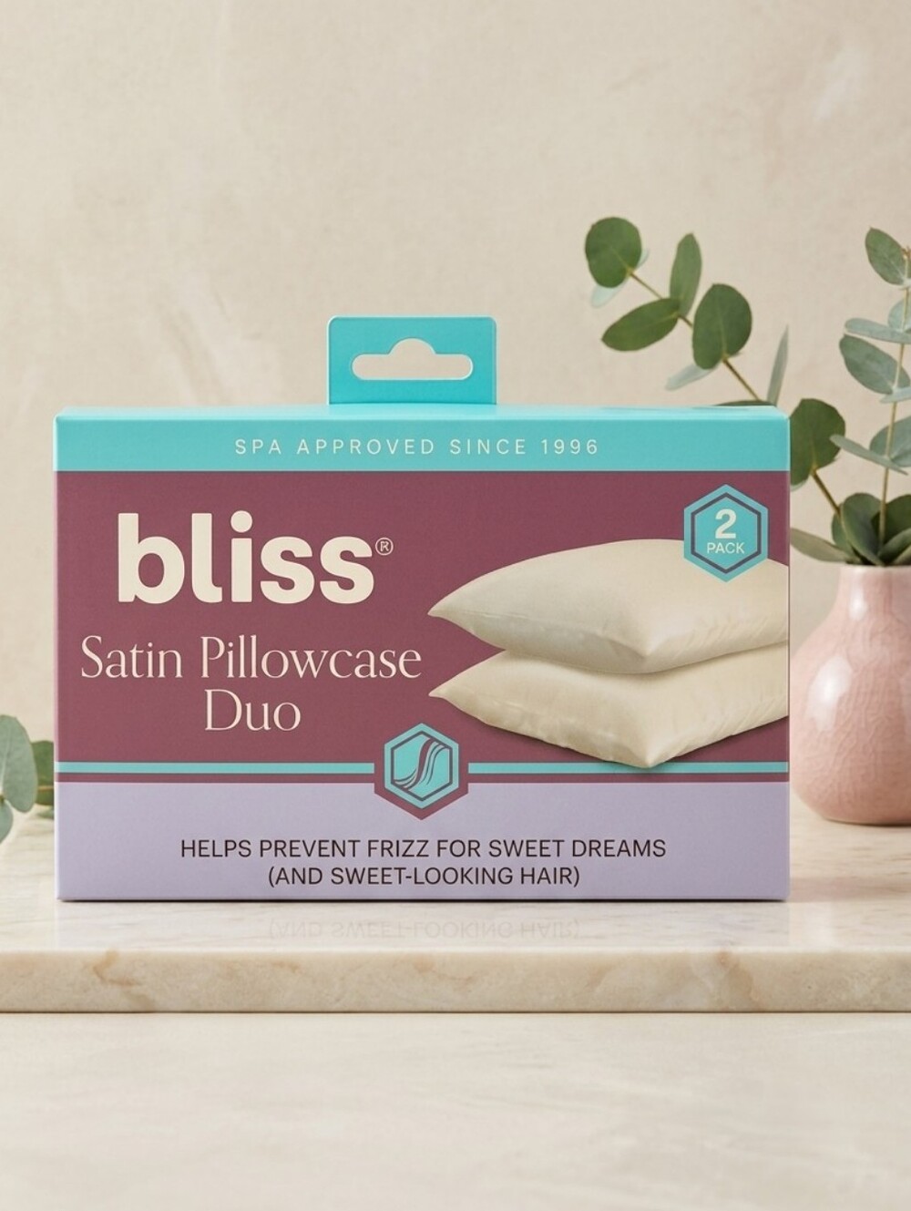 Bliss Satin Pillowcase Duo | 2-Pack | Standard 20" x 26" | NEW
